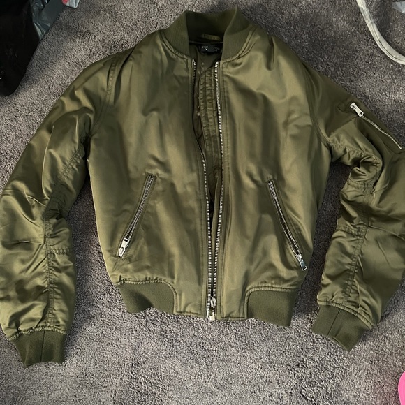 Topshop green bomber jacket - Picture 3 of 5